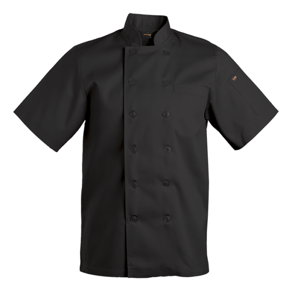 barron savona short sleeve chef jacket black size medium